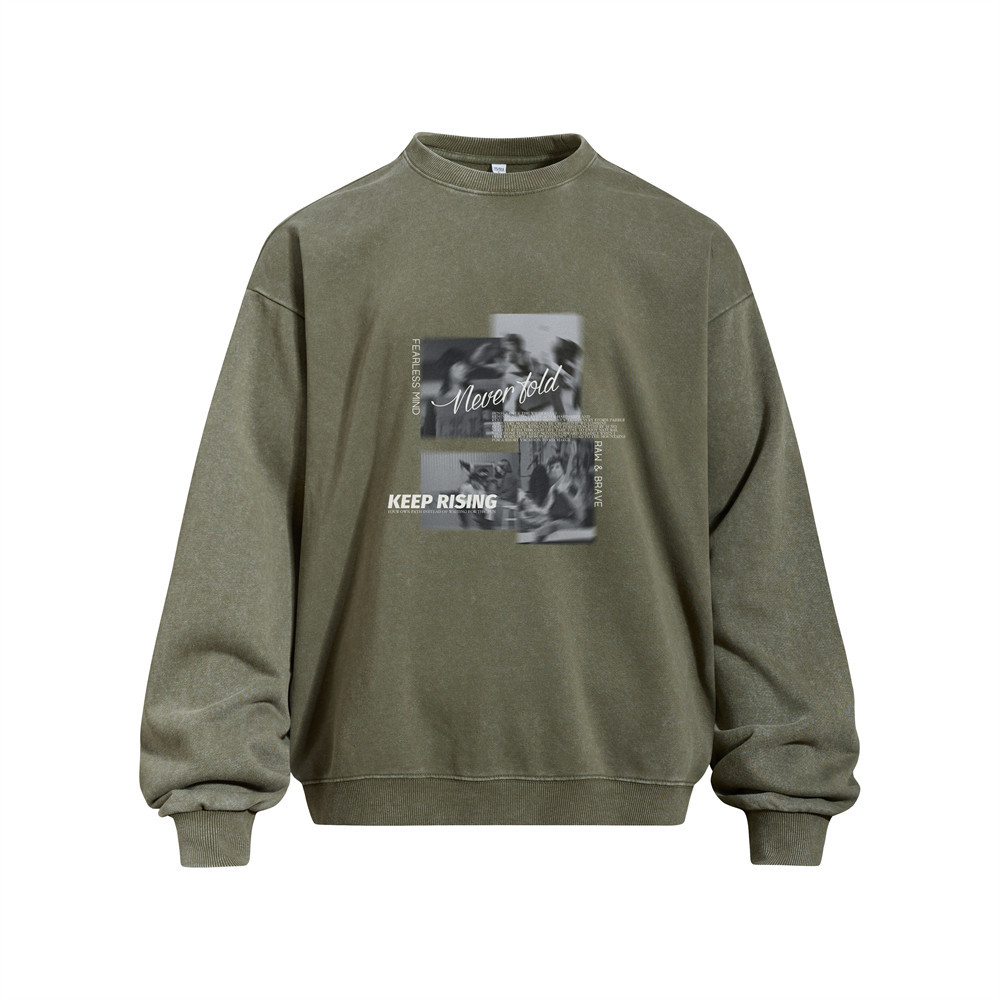 Fuzzy figure printed loose hoodie