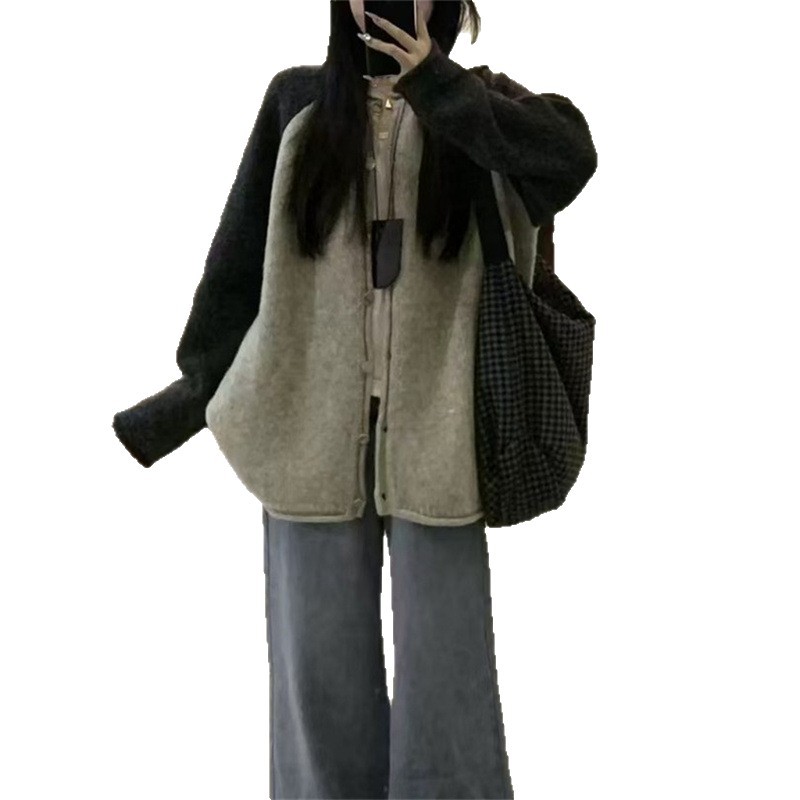 Women's Long Sleeve Knit Cardigan Plus Size Relaxed Fit Chic Open Front Sweater