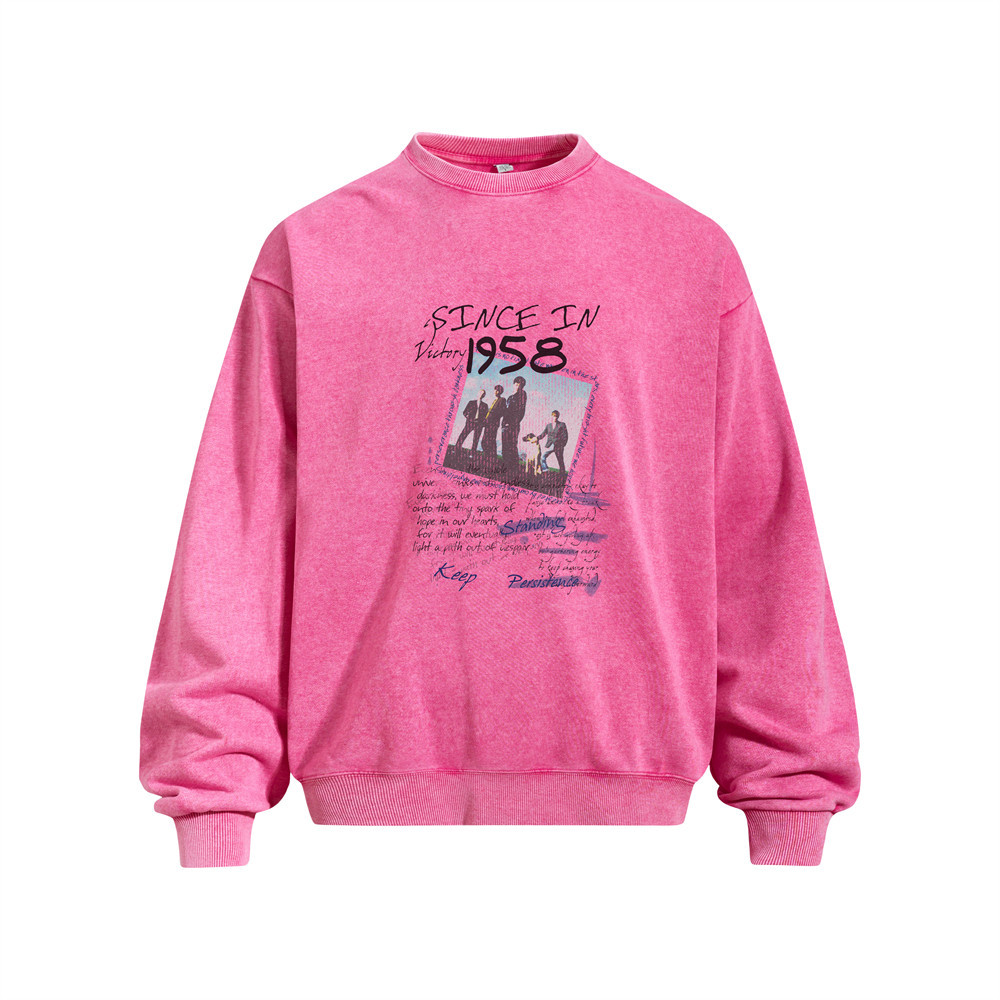 Character printed round neck hoodie