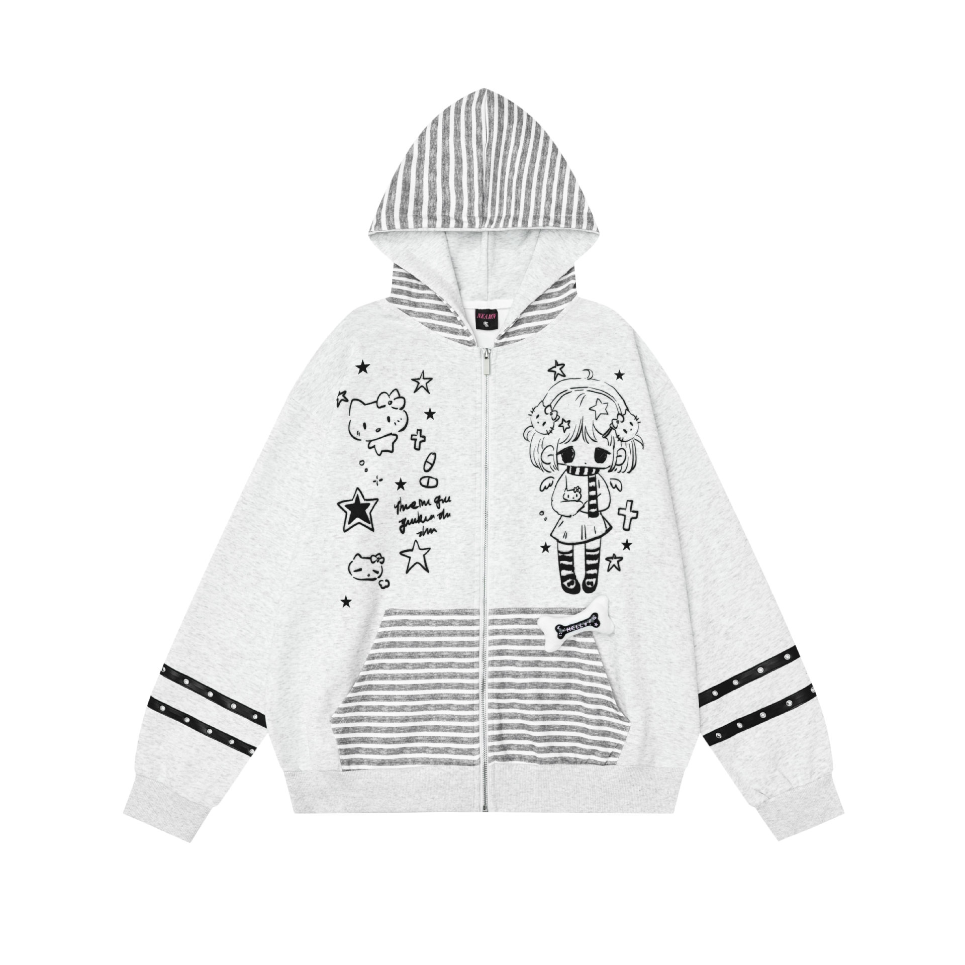 Girl hooded loose fitting men's and women's hoodie