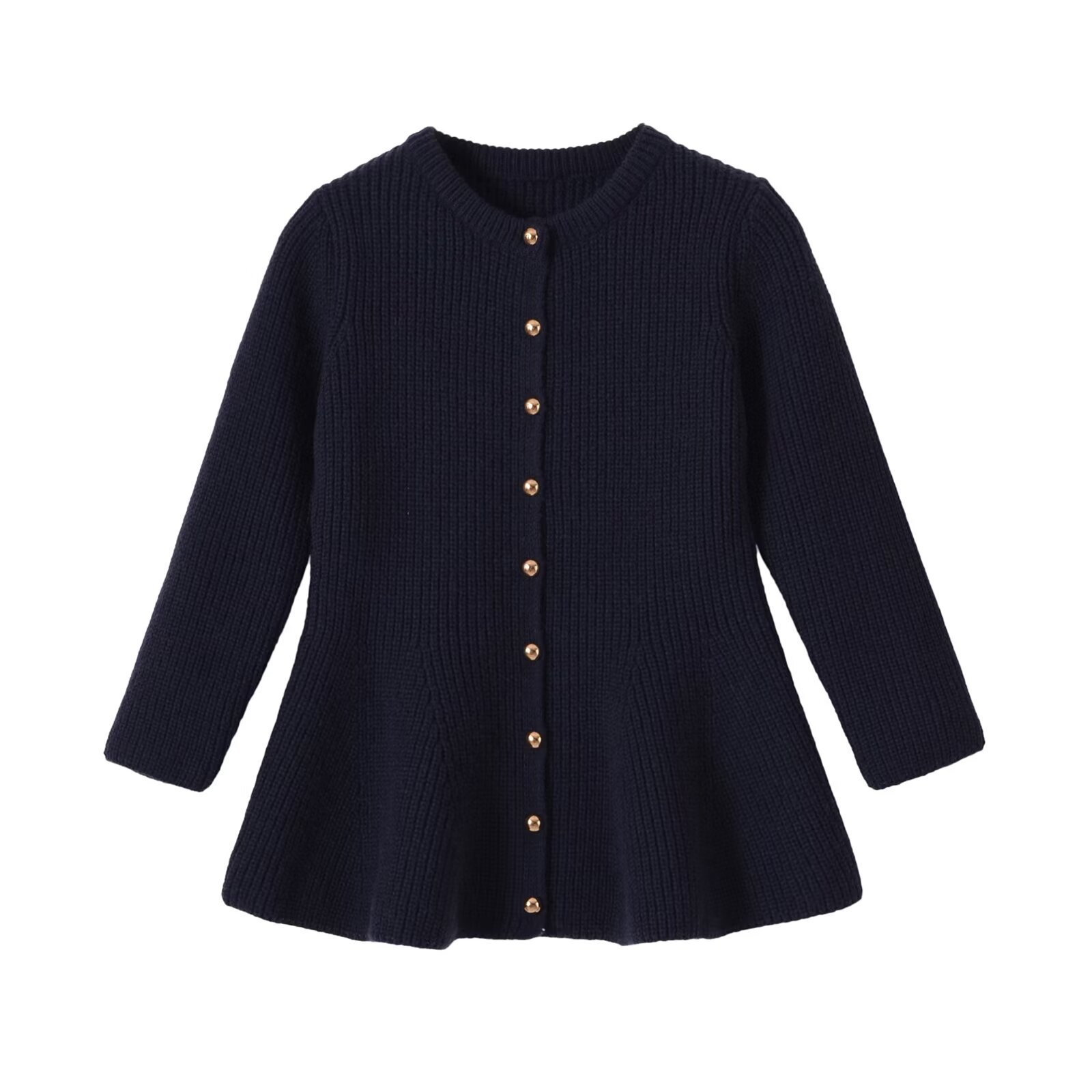 Round neck single breasted sweater