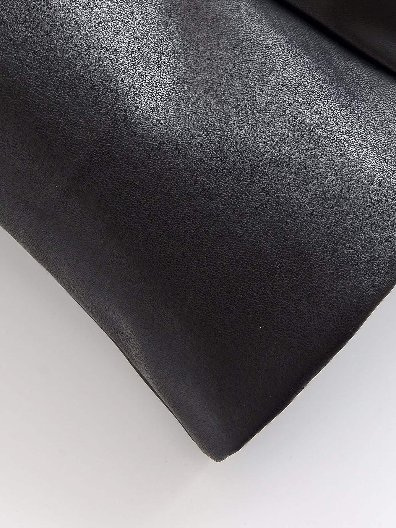 Loop-Fastening Faux Leather Jacket