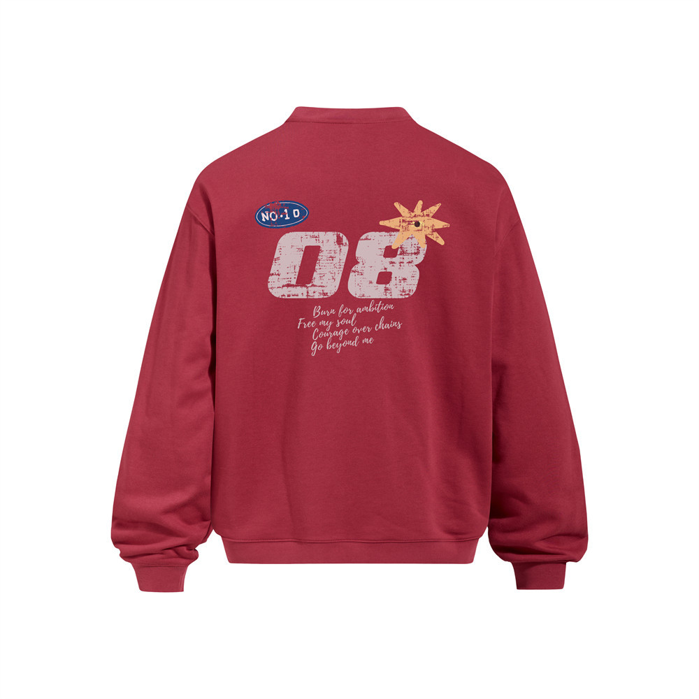 08 digital printed round neck hoodie