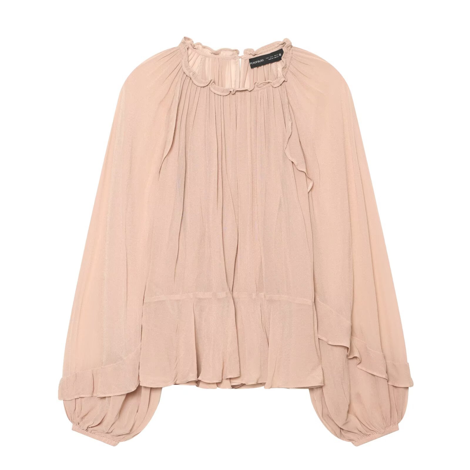Lantern sleeve loose shirt top