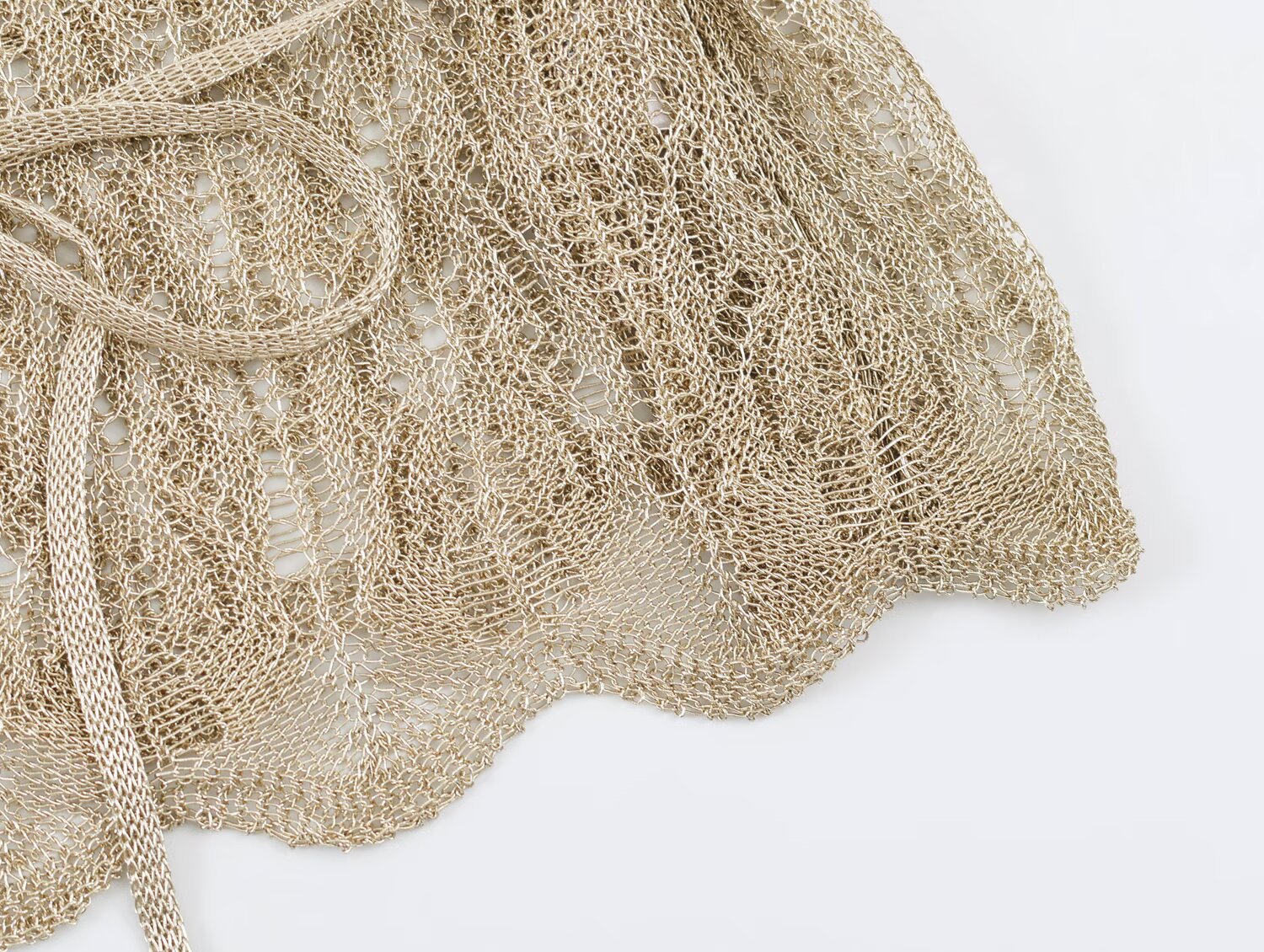 Fringed Tie-Waist Knit Top