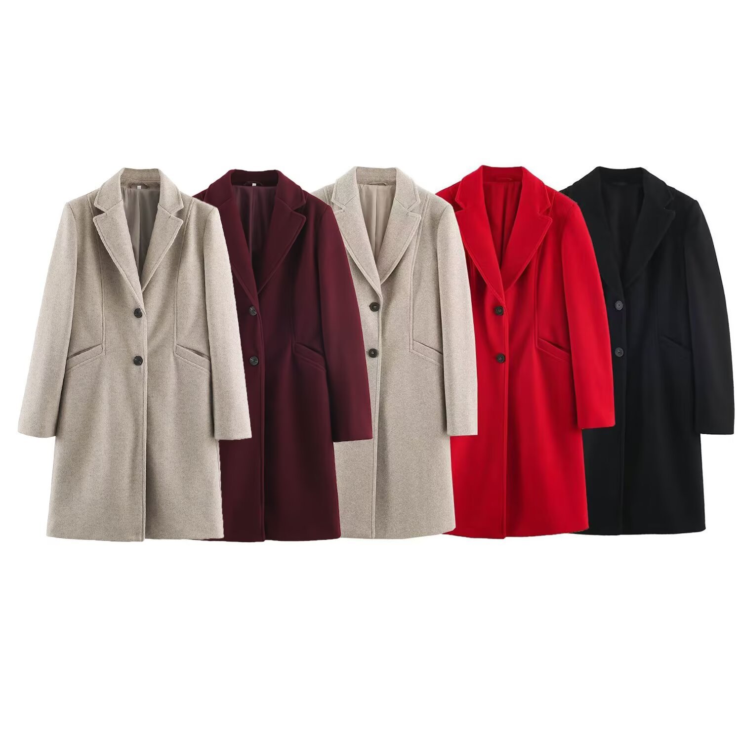 Women's breasted suit collar padded shoulder coat jacket