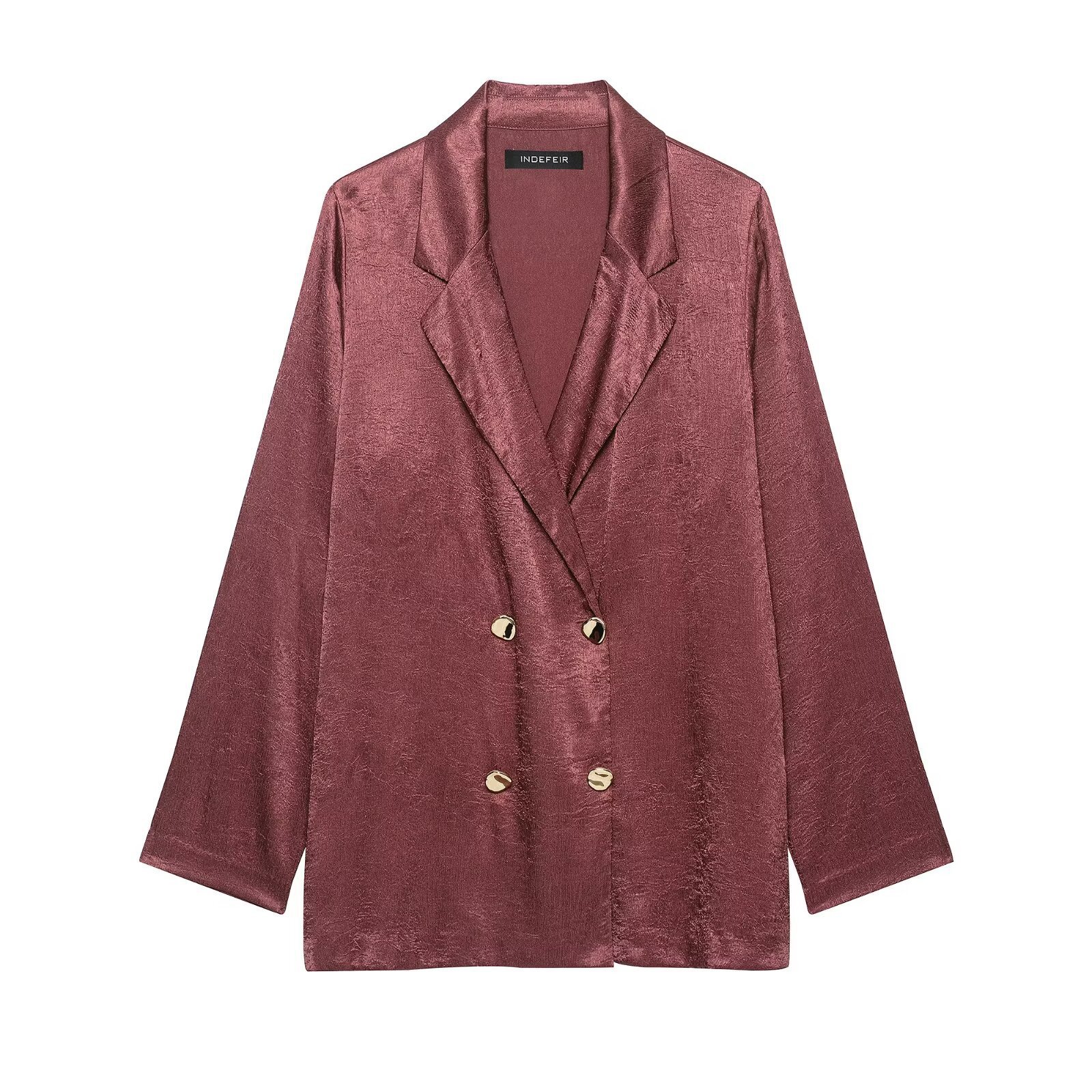 Collar long sleeved jacket and pants
