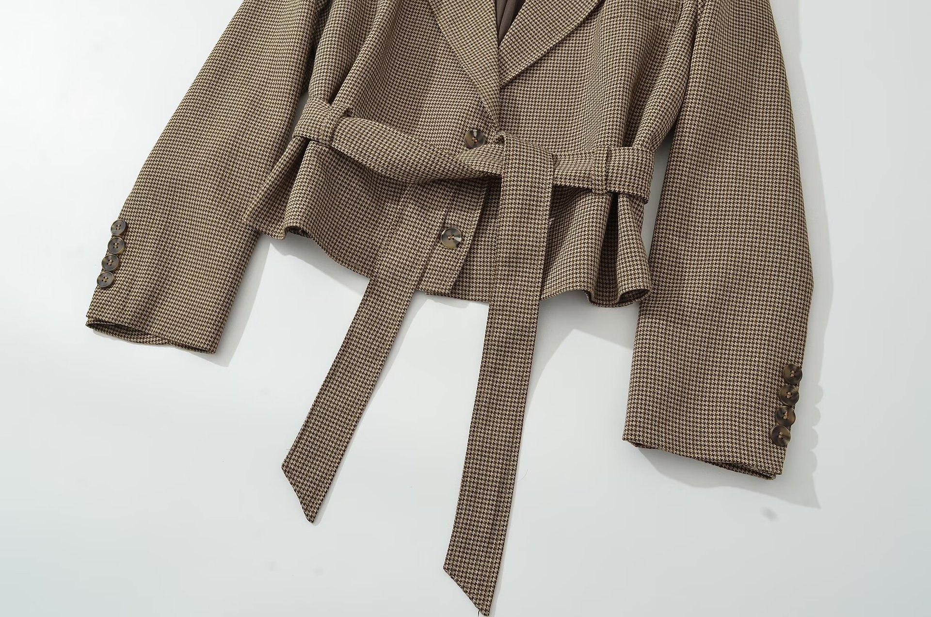 Tie-Waist Checked Jacket