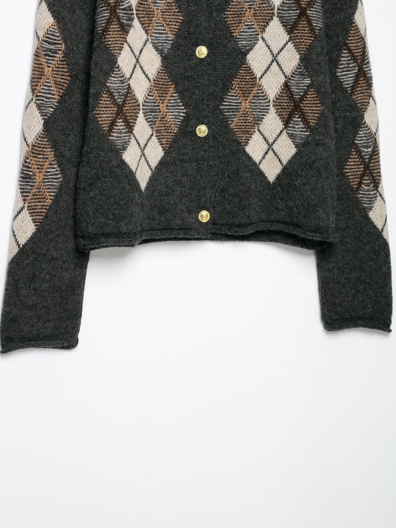 Argyle Knit Cardigan