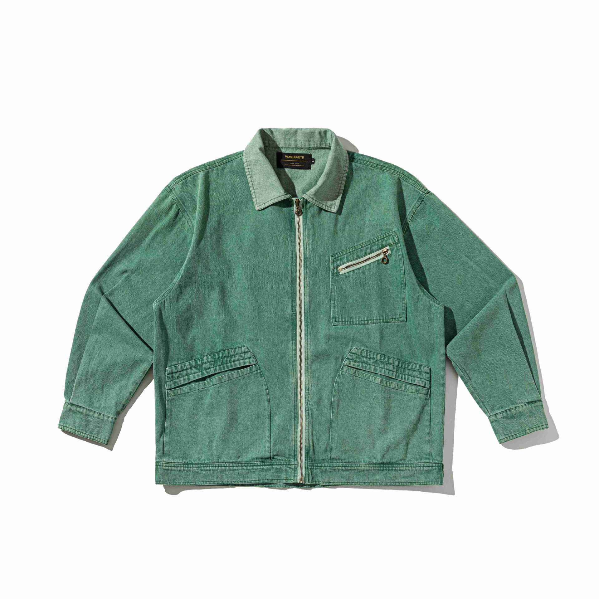 Washed Workwear Jacket Men's Retro Casual Outerwear