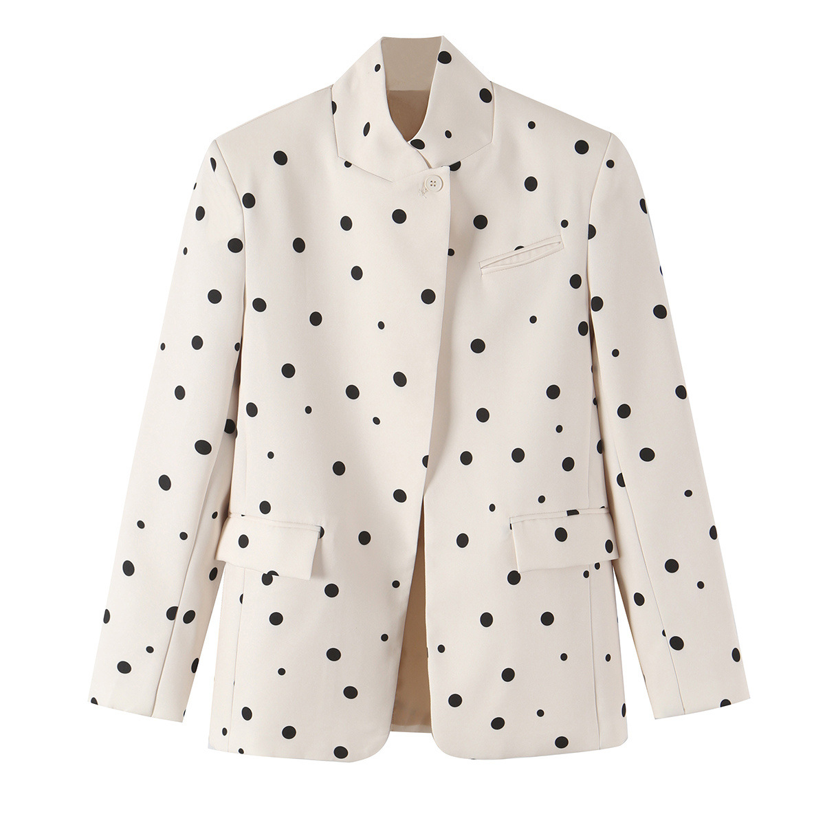 Loose one button size gradient polka dot suit jacket for women