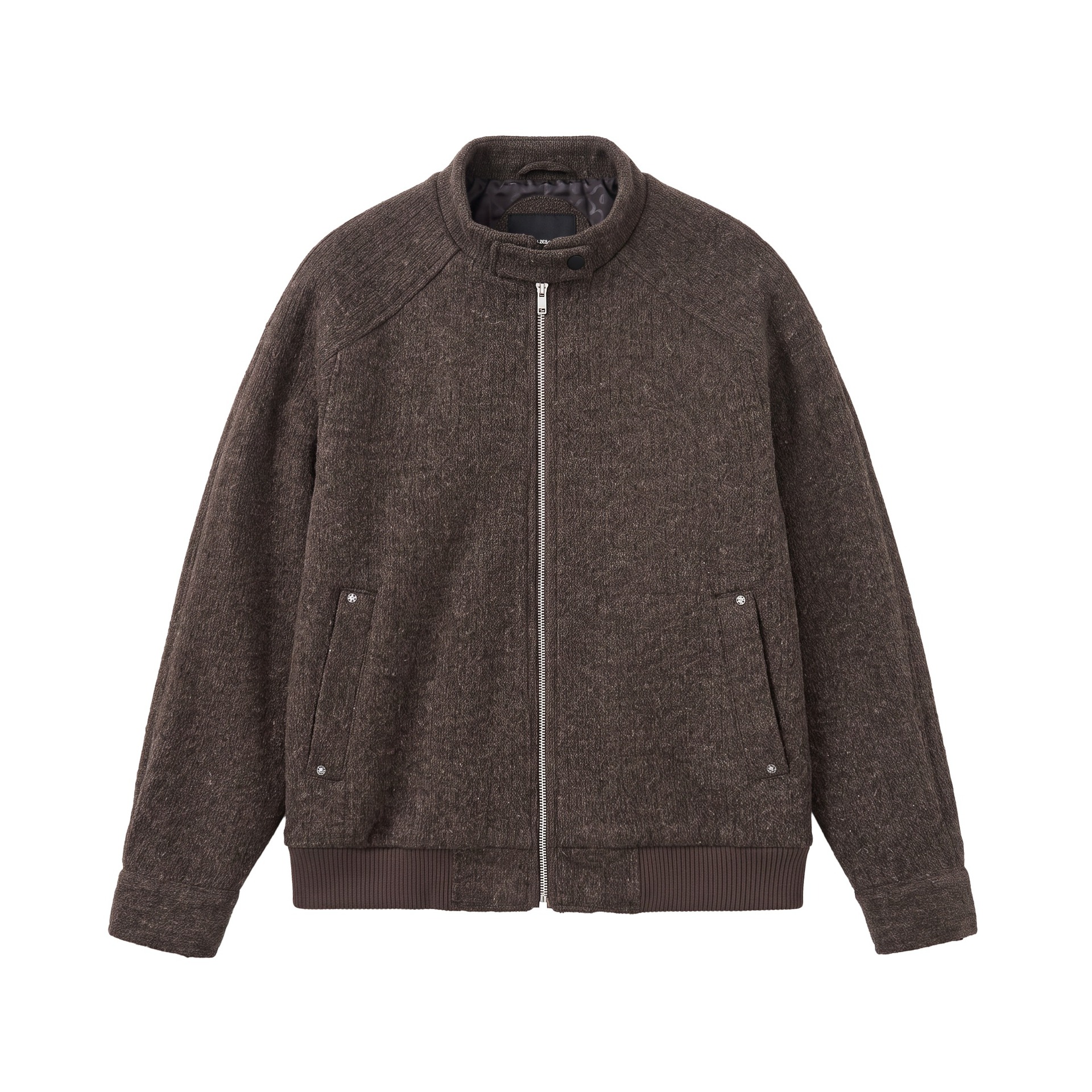 High-End Vertical Stripe Texture Wool Blend Jacket