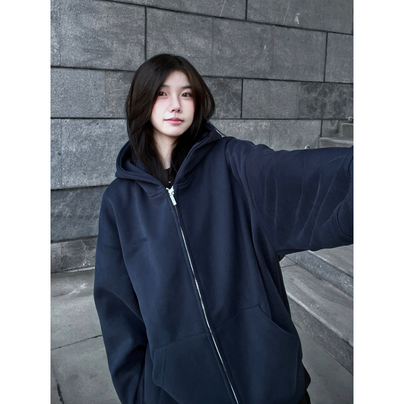 Women's Long Sleeve Color Block Embroidered Cardigan, Loose Fit Open Front Sweater Top
