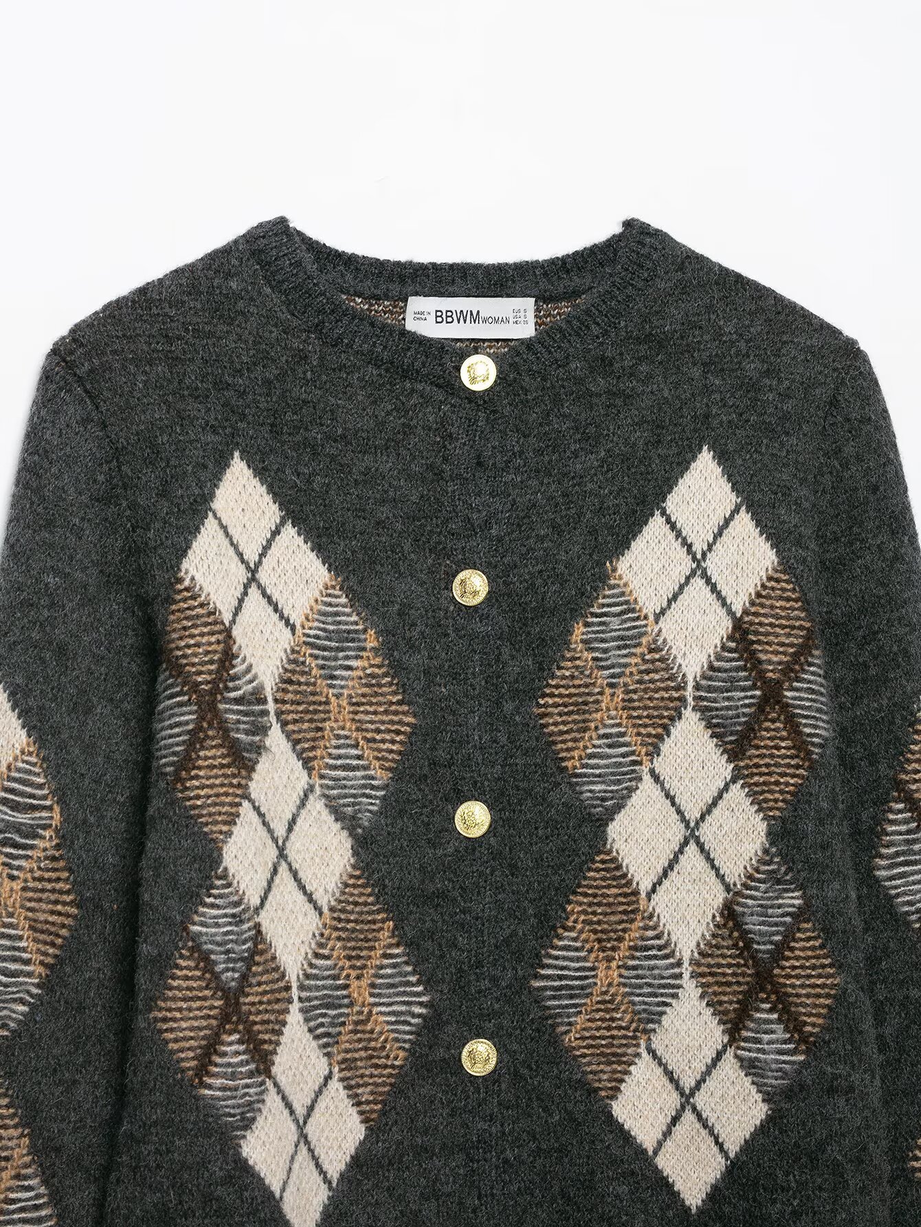 Argyle Knit Cardigan