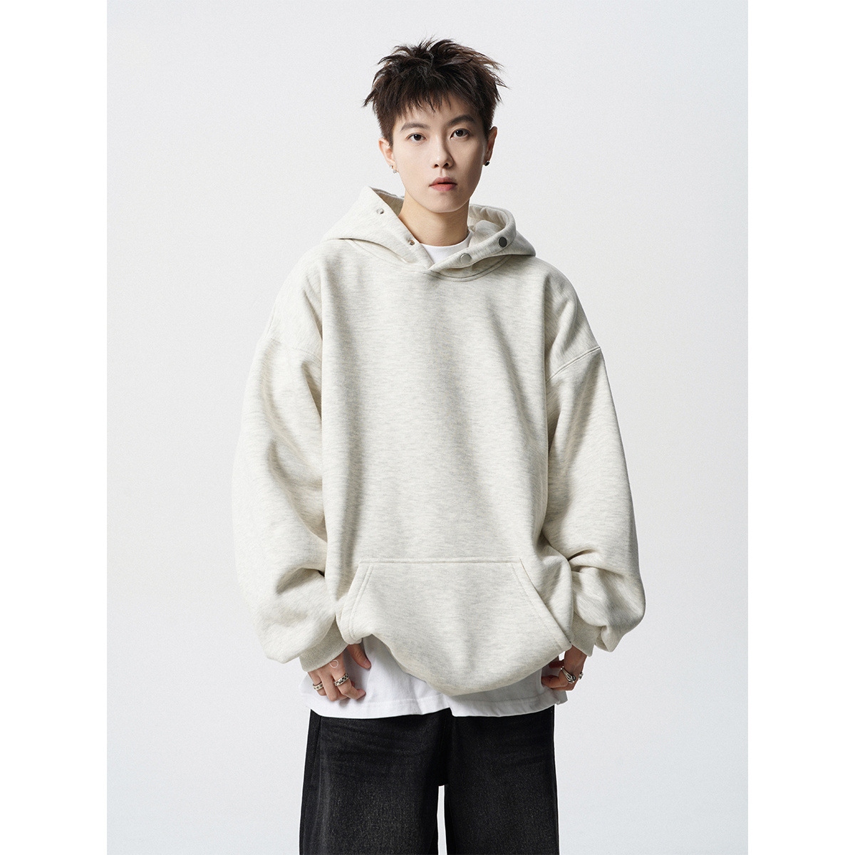 Double-Bottoned Hoodie Men Women Streetwear Oversized Winter Jacket