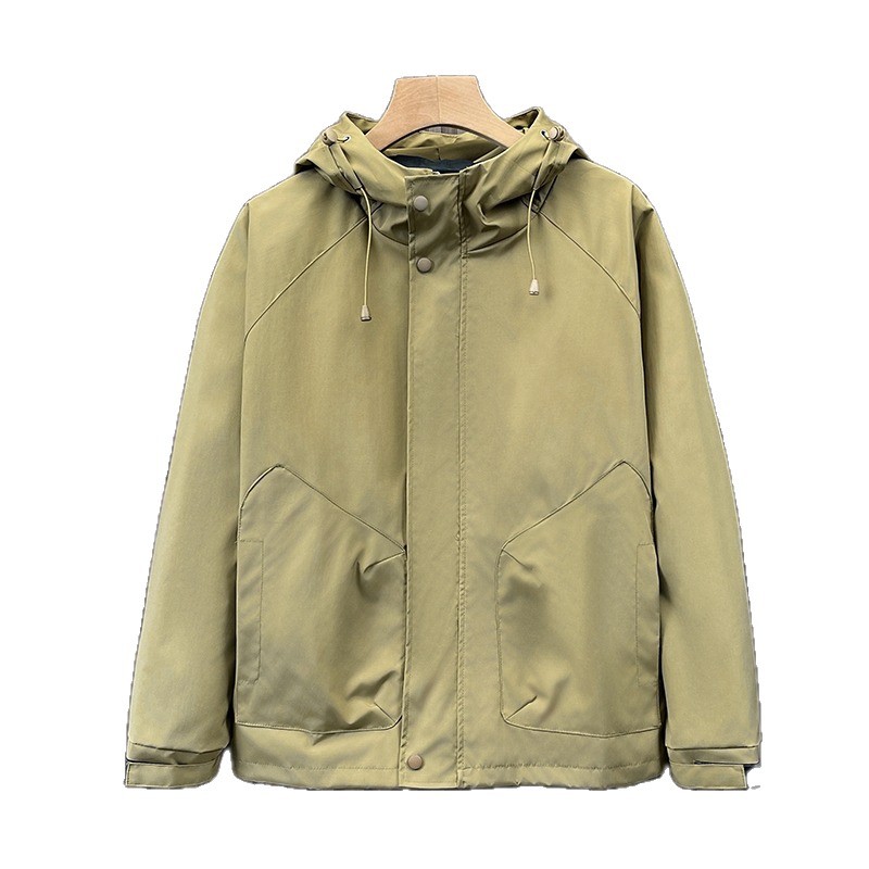 Men's Casual Zip-Up Hooded Loose Workwear Jacket