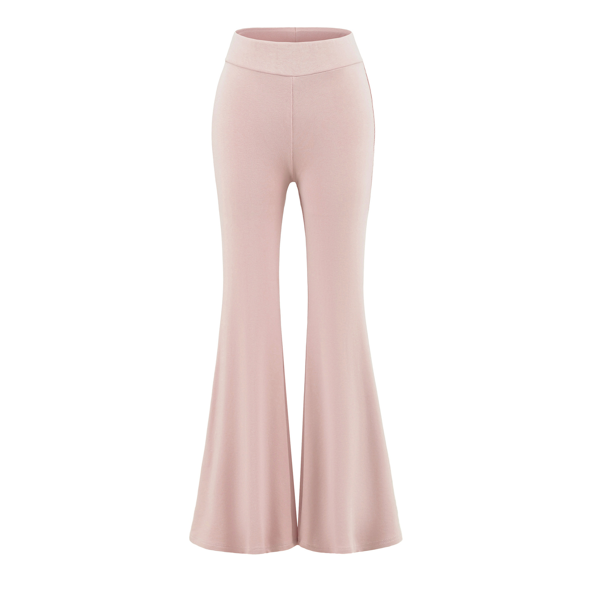 Casual Knitted High Waist Micro Flare Cotton Women's Long Pants