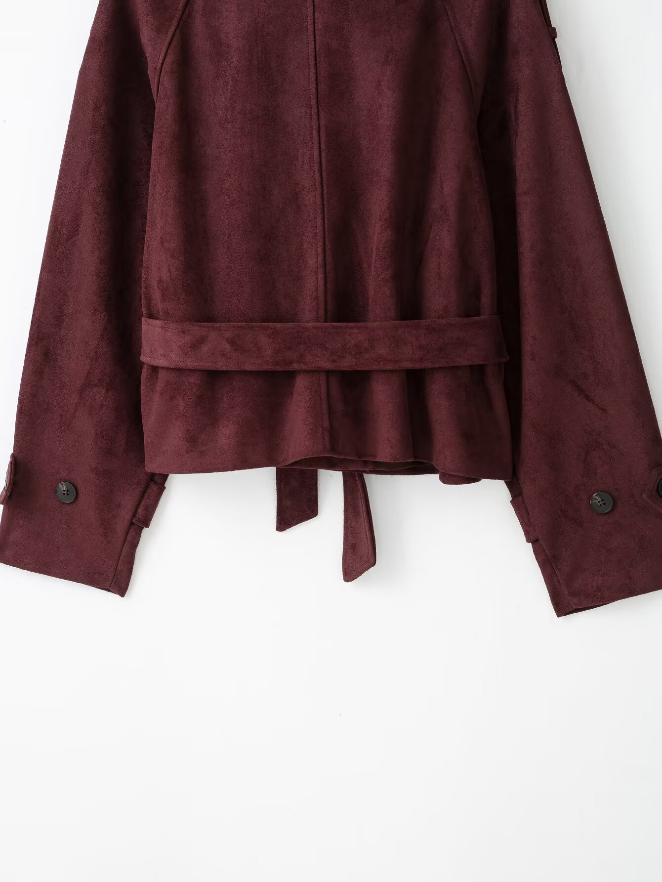 Belted Stand-Collar Jacket