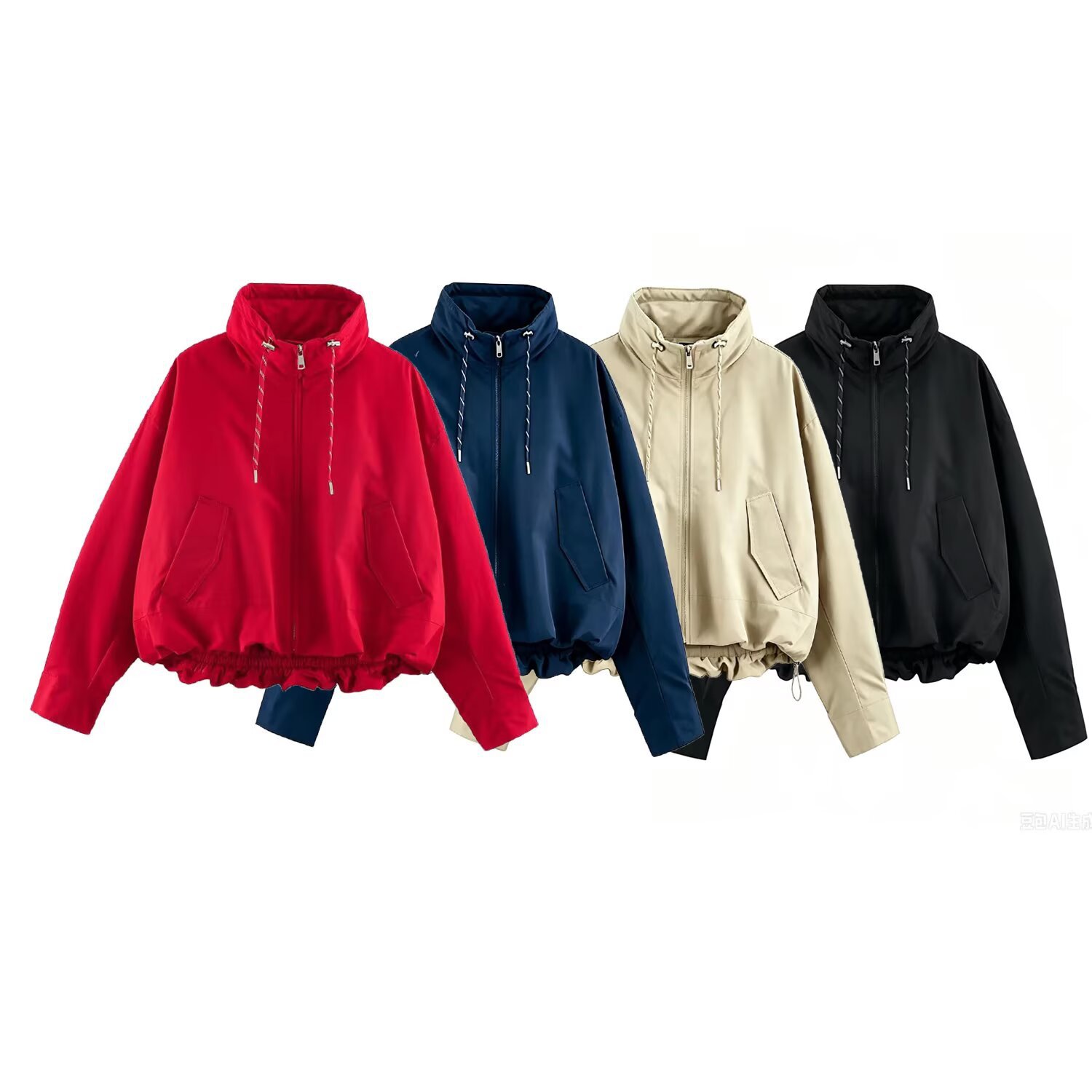Women's red loose casual jacket