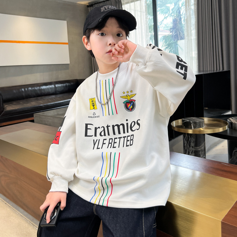 Boys' Casual Long Sleeve Hooded T-Shirt