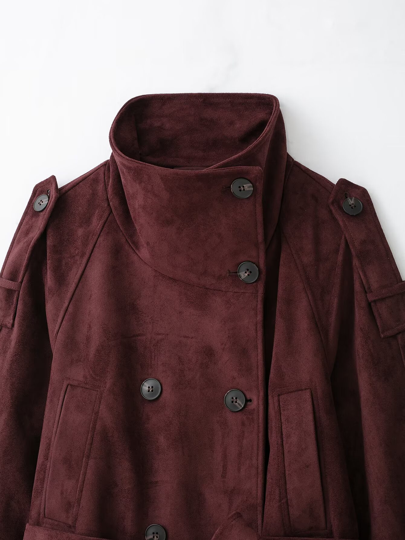 Belted Stand-Collar Jacket