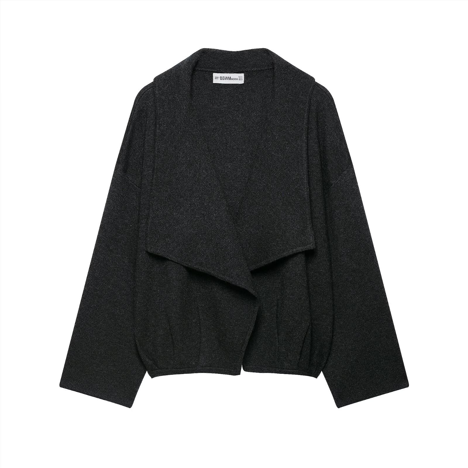 Draped Open-Front Cardigan