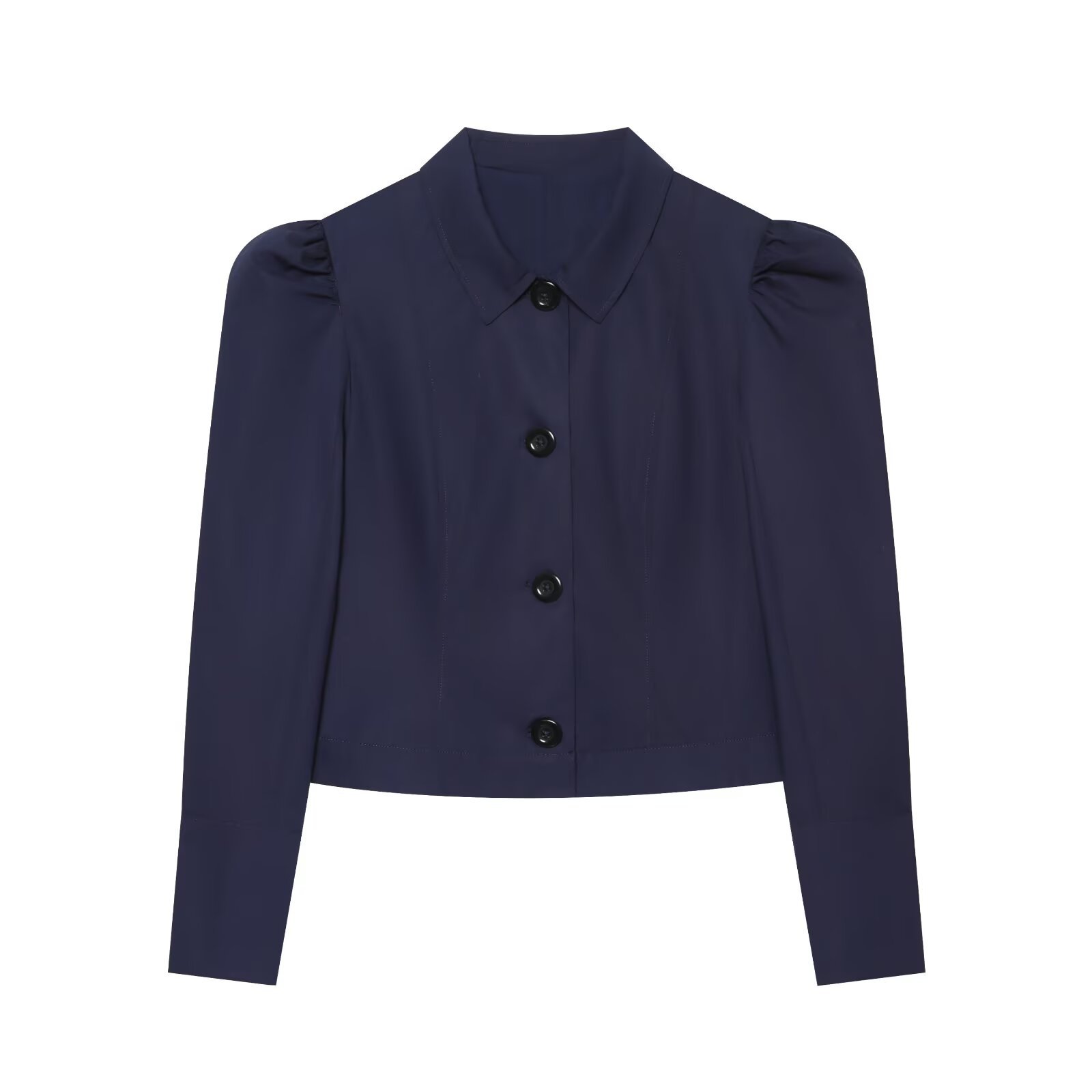 Women's pleated shoulder lapel suit jacket