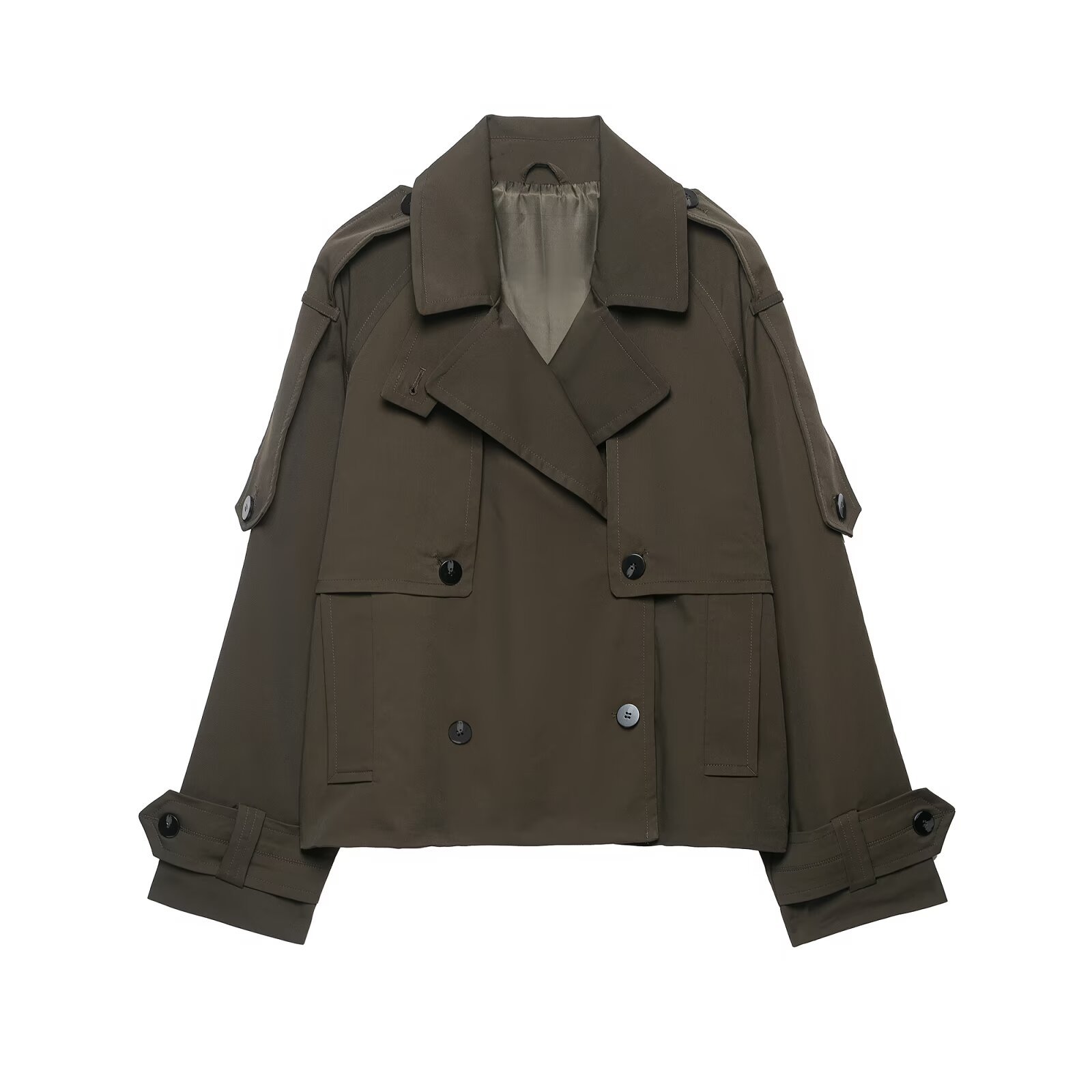 Cropped Double-Breasted Trench