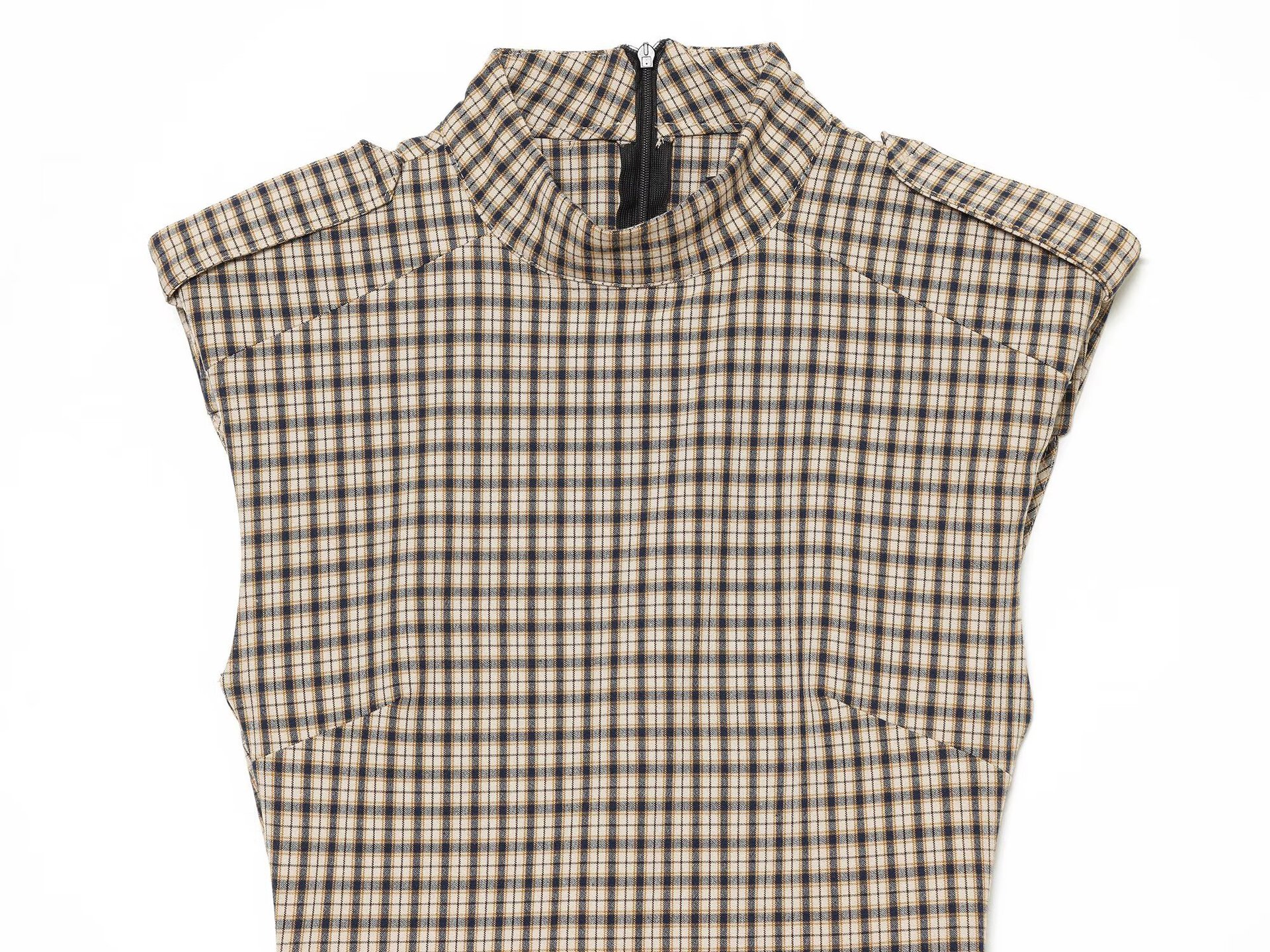Checked Sleeveless Playsuit