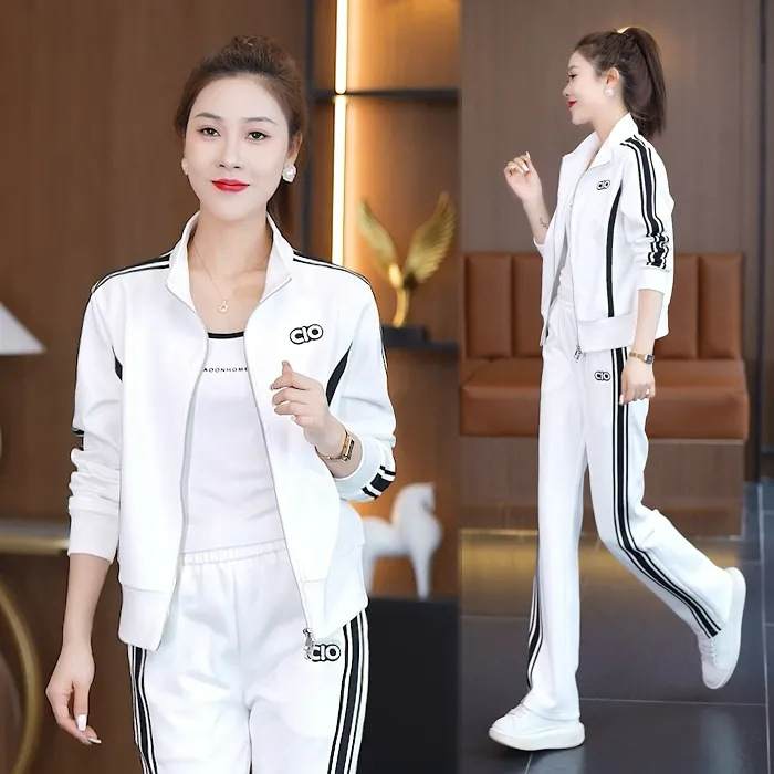 Casual Sporty Women's Outfit Set, Fashionable Youthful Slimming Cardigan Hoodie and Sweatpants