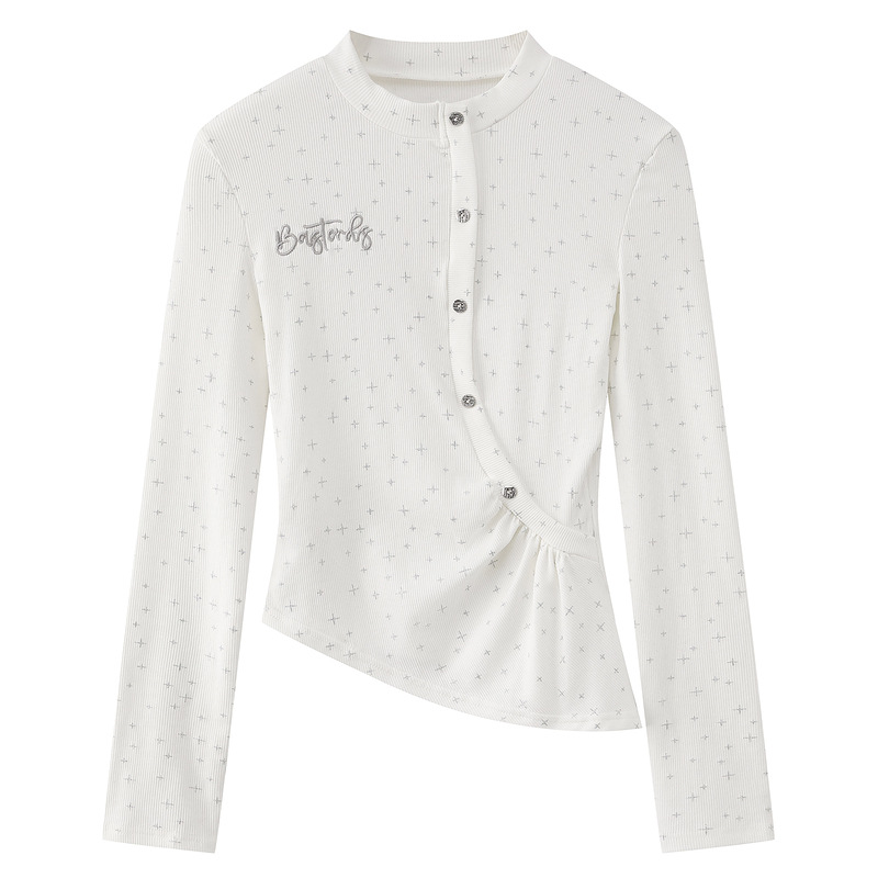 Slim fit long sleeved shirt T-shirt women's clothing