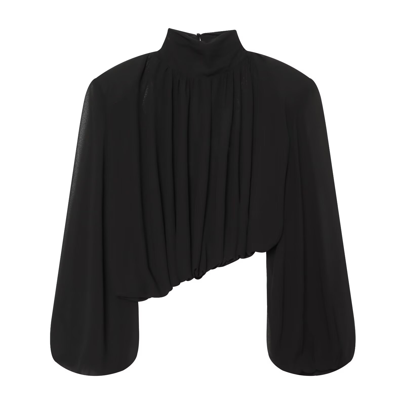 Shoulder pads bubble hem T-shirt style top for women