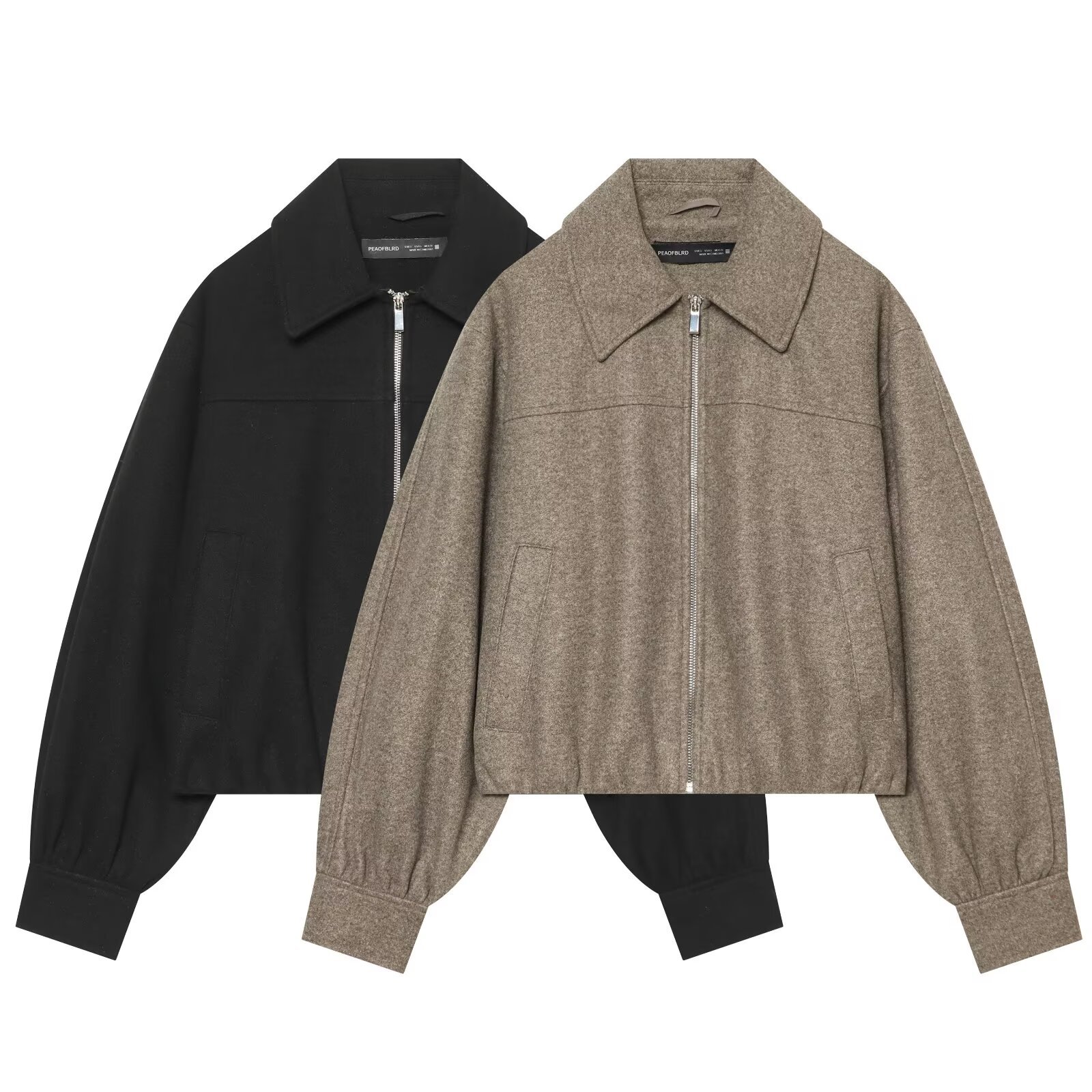 Zipper collar soft jacket for women