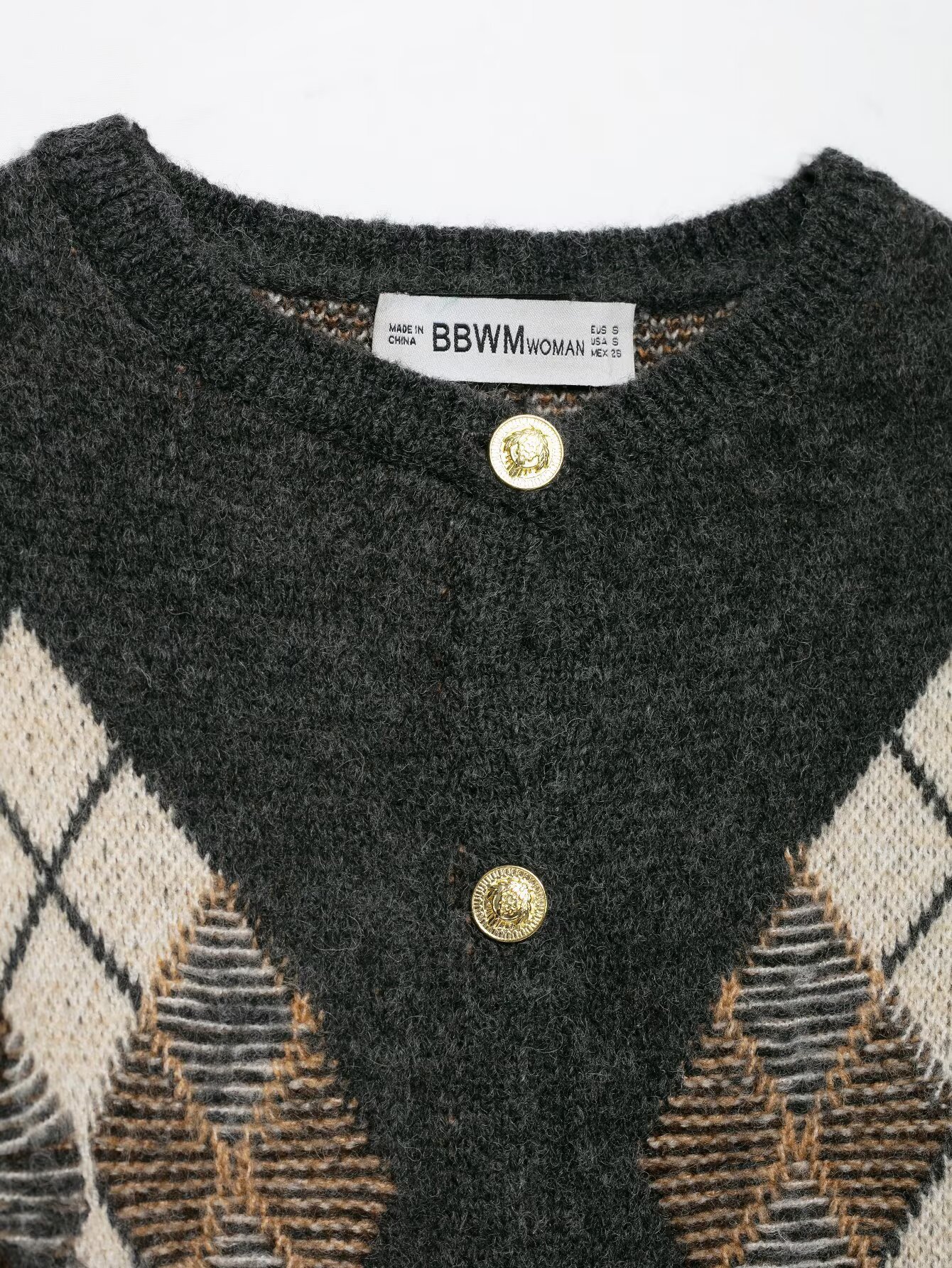 Argyle Knit Cardigan