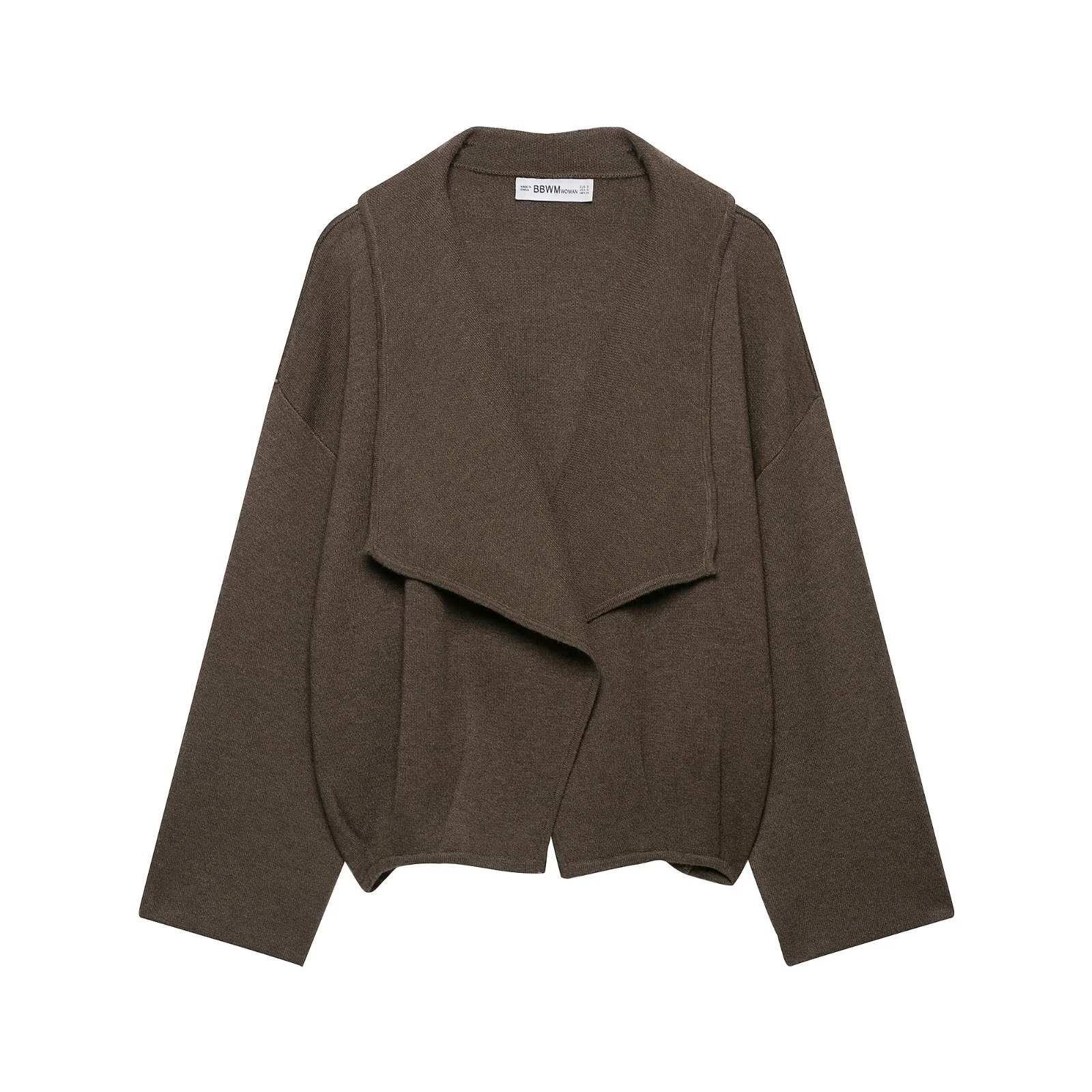 Draped Open-Front Cardigan