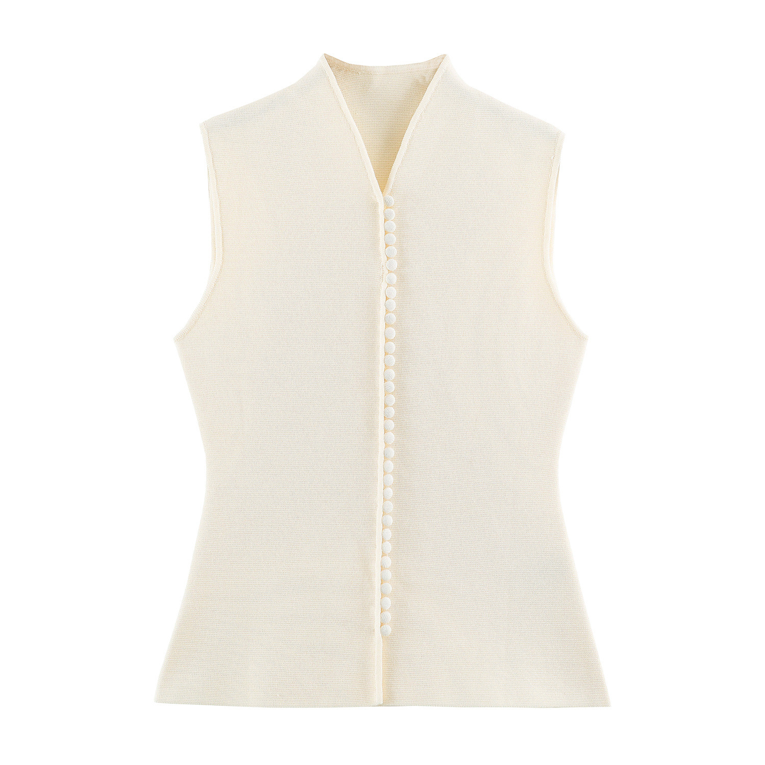 Stand-Collar Knit Vest