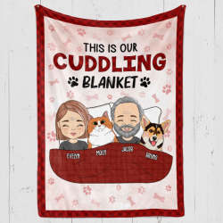 Couple Cuddling Blanket - Personalized Custom Fleece Blanket